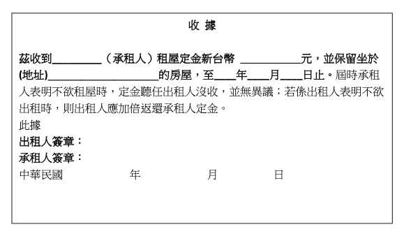 如果有付定金,務必要確認拿到收據!