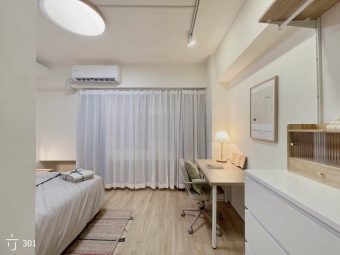 96五號房西屯/市政捷運站/租屋補助/電梯套房/獨立衛浴儲熱/對外窗/洗脫烘(1號房)（第9張）