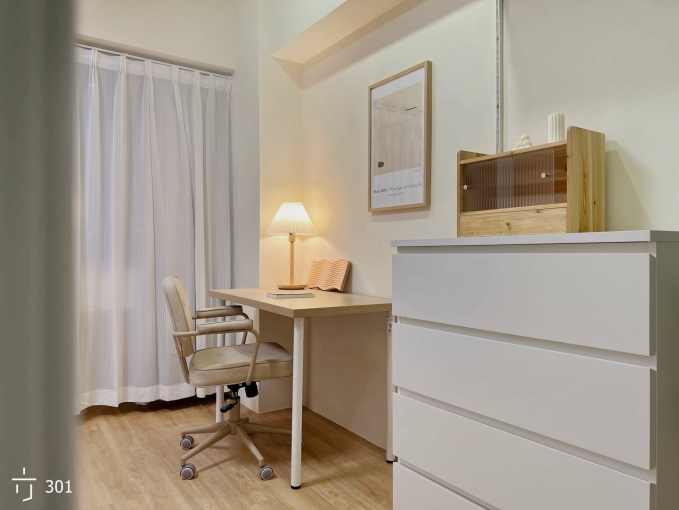 96五號房西屯/市政捷運站/租屋補助/電梯套房/獨立衛浴儲熱/對外窗/洗脫烘(1號房)（第6張）