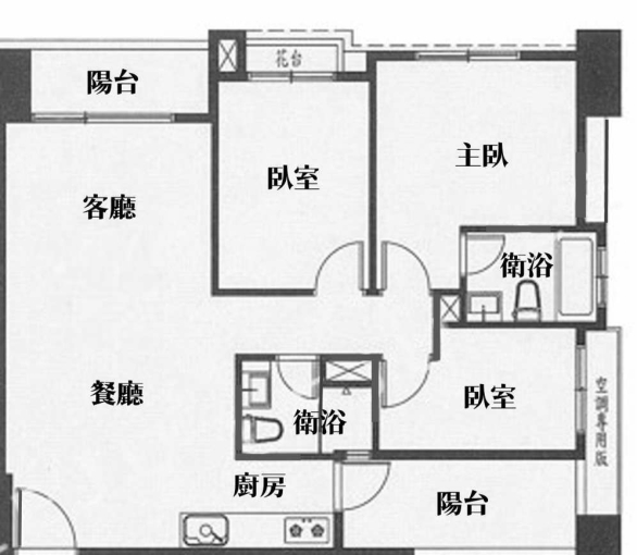 🎀大園客運園區🎀拎包入住🎀有前後陽台全新三房車(第14張)