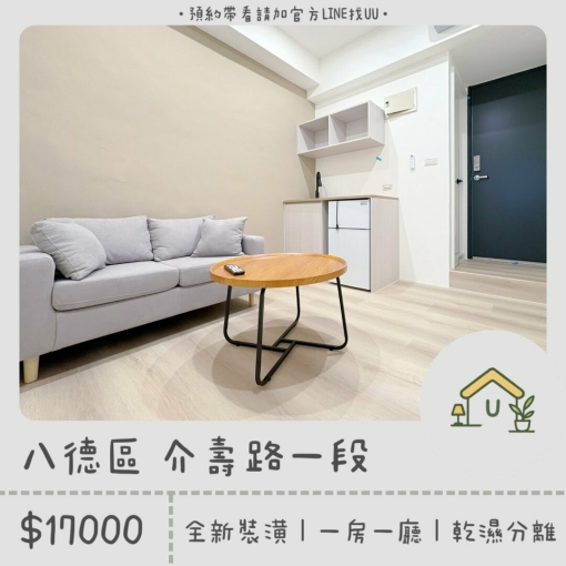 近八德置地生活廣場｜全新裝潢｜一房一廳｜乾濕分離｜獨洗獨曬（第1張）