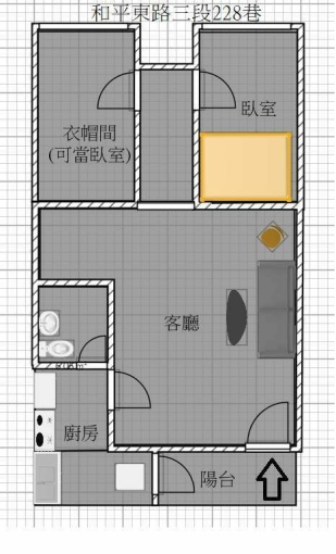 228 4F兩房、可雙租補、可短租、六張犁站（第9張）