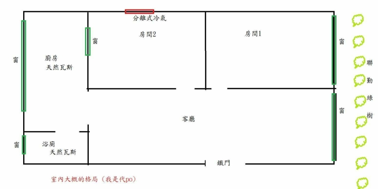 複製-複製-面綠樹~昆陽19實坪2房1大廳1廚3樓採光頂加自租/限單純(第5張)