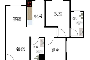 大兩房x可租補x可寵物青埔捷運x租金含車管x台積電工程師3F（第2張）