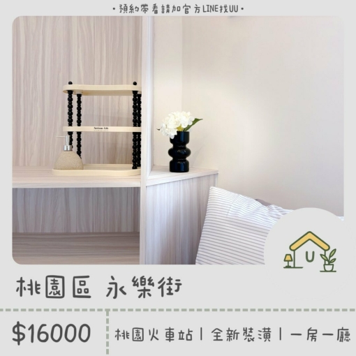 近桃園火車站｜電梯🛗｜全新裝潢｜一房一廳｜採光佳✨（第1張）