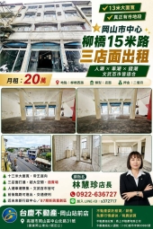 岡山市中心#13米大面寬#三店面出租~岡山賣屋林丹（第1張）