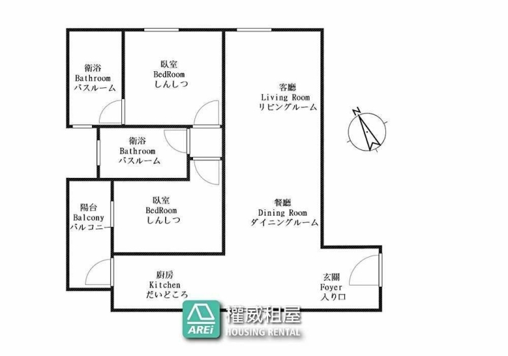 可租補｜高大特區｜含管｜2房2衛×平車×空屋(家具電好談) - Image 2